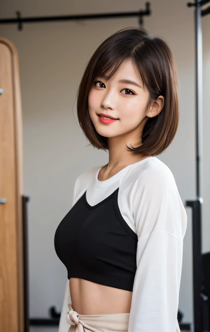 beautiful face, Amazing face and eyes, (silky brown hair, (hime cut hair:1.2)), , , delicate, (Best Quality:1.4), (Ultra-detailed), (extremely detailed beautiful face),, brown eyes, (highly detailed Beautiful ), , (extremely detailed CG unified 8k wallpaper), Highly detailed, High-definition raw color photos, Professional Photography, Realistic portrait, Extremely high resolution, ,, , ((photo from the waist up )), Generate with SFW, ((1 girl:1.3)), Japanese ((20year old )), , (highest quality:1.4), 32k resolution, (Realistic:1.5), (Ultra-realistic:1.5), High resolution UHD, (masterpiece:1.2)), (Improvement of quality:1.4), (Very beautiful facial details), (Highest quality realistic skin texture:1.4), ((Perfect Anatomy:1.2)), (Are standing:1.37), , ((light light grey background color:1.0)), Accurate Fingers, Very detailed, Symmetrical eyes, Fine eyelashes, Thinly trimmed eyebrows, View audience, Natural Makeup, [Pink lipstick], ((A good eye for quality:1.2)), (tired, Sleepy and satisfied:0.0), (Beautiful Lips:1.33), (Great nose:1.2), ((dressing room of school of the Background:1.37)), ((small breast)), Tight waist, , , bangs, , Gentle light illuminates the face and body, Spectacular and inspiring cinema lighting, big smile , , (noon,), , ((In the classroom of the school,)), ((wearing school white gym shirt,wearing black (buruma))), ,, , ((arms at sides down)),full body photo ,Do not enphasize the top of bust, the abdomen is visible, 