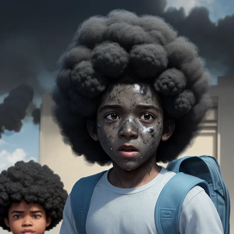 A comedy movie about an elementary school boy who gets his afro covered in soot after an explosion at school