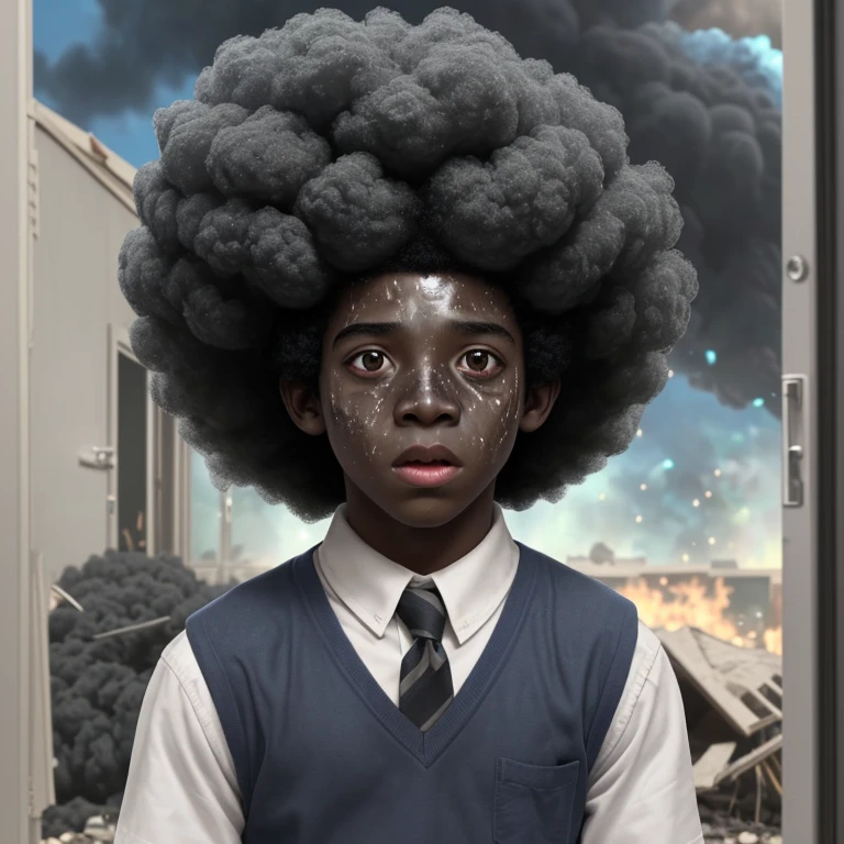 A comedy movie about an elementary school boy who gets his afro covered in soot after an explosion at school