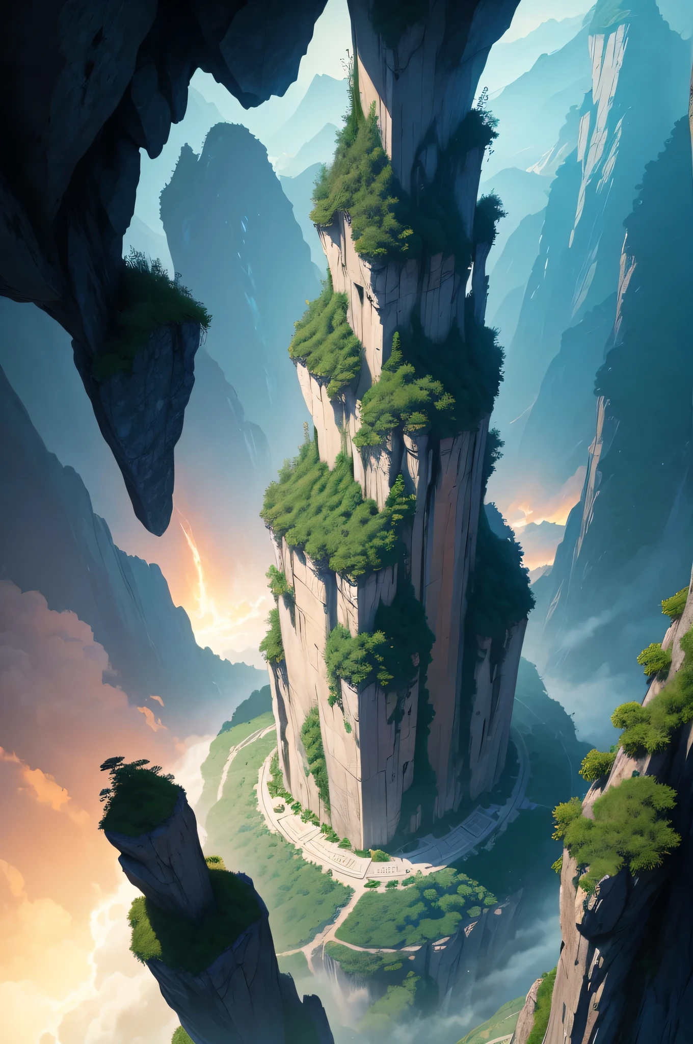 Heavenly depths, china, Chinese manga, backgrounds from Chinese manga, background, stock.