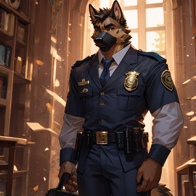 German Shepherd Muscular Tall Policeman