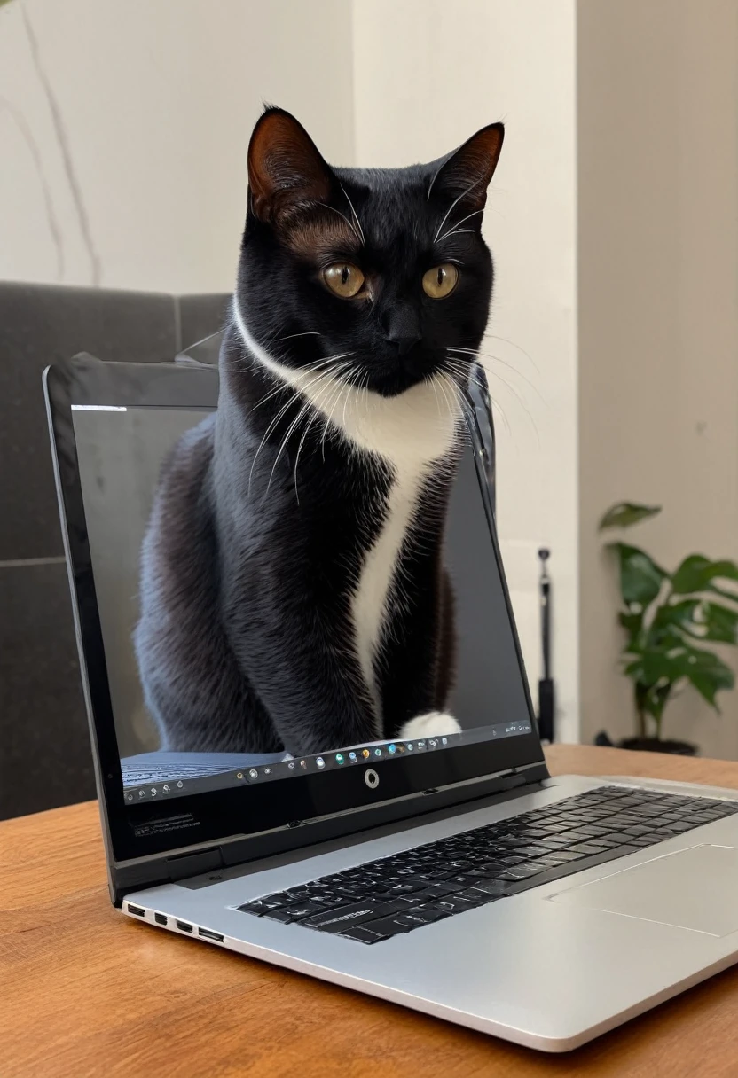 Cool cat looking in laptop, circle profile picture, (masterpiece, best quality, Professional, perfect composition, very aesthetic, absurdres, ultra-detailed, intricate details:1.3)