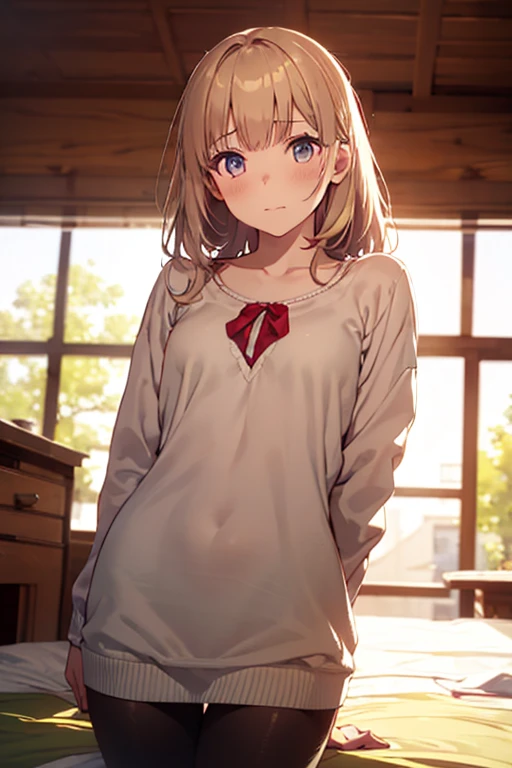 (4k, Best Quality, High Resolution: 1.1), (Realistic, Photorealistic:1.1), 1 Girl, Solo, Fine Eyes, Fine Complexion, (Look Viewer:1.2), Cute, Pure, Long Eyelashes, Upper Body, Blush, Random Clothes, Realistic Light, Realistic Shadows, [Blurred Background], Eye Focus, [Depth of Field], Professional Lighting, Photon Mapping, Radiosity, Physically based rendering, high detail, f/2.8, 200mm lens, catch light, big hairpin，full body esbian，