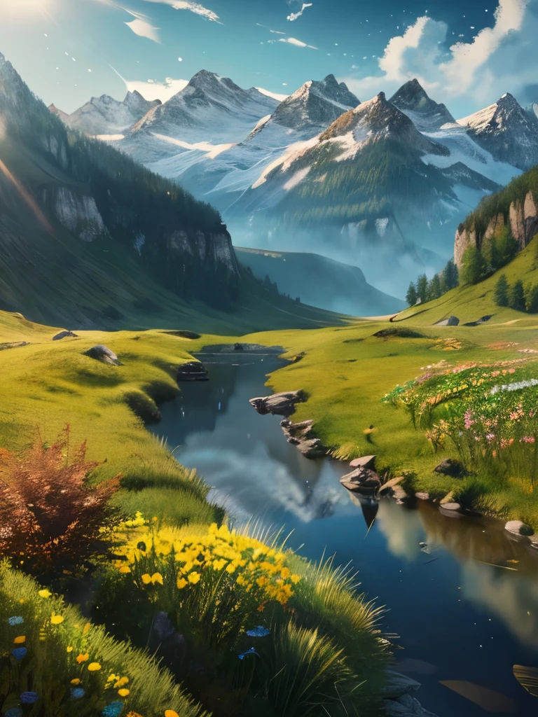 ((master piece)),best quality, (8k, best quality, masterpiece:1.2), ultra-detailed, illustration, small_scene, 3D_scene, mountain,  