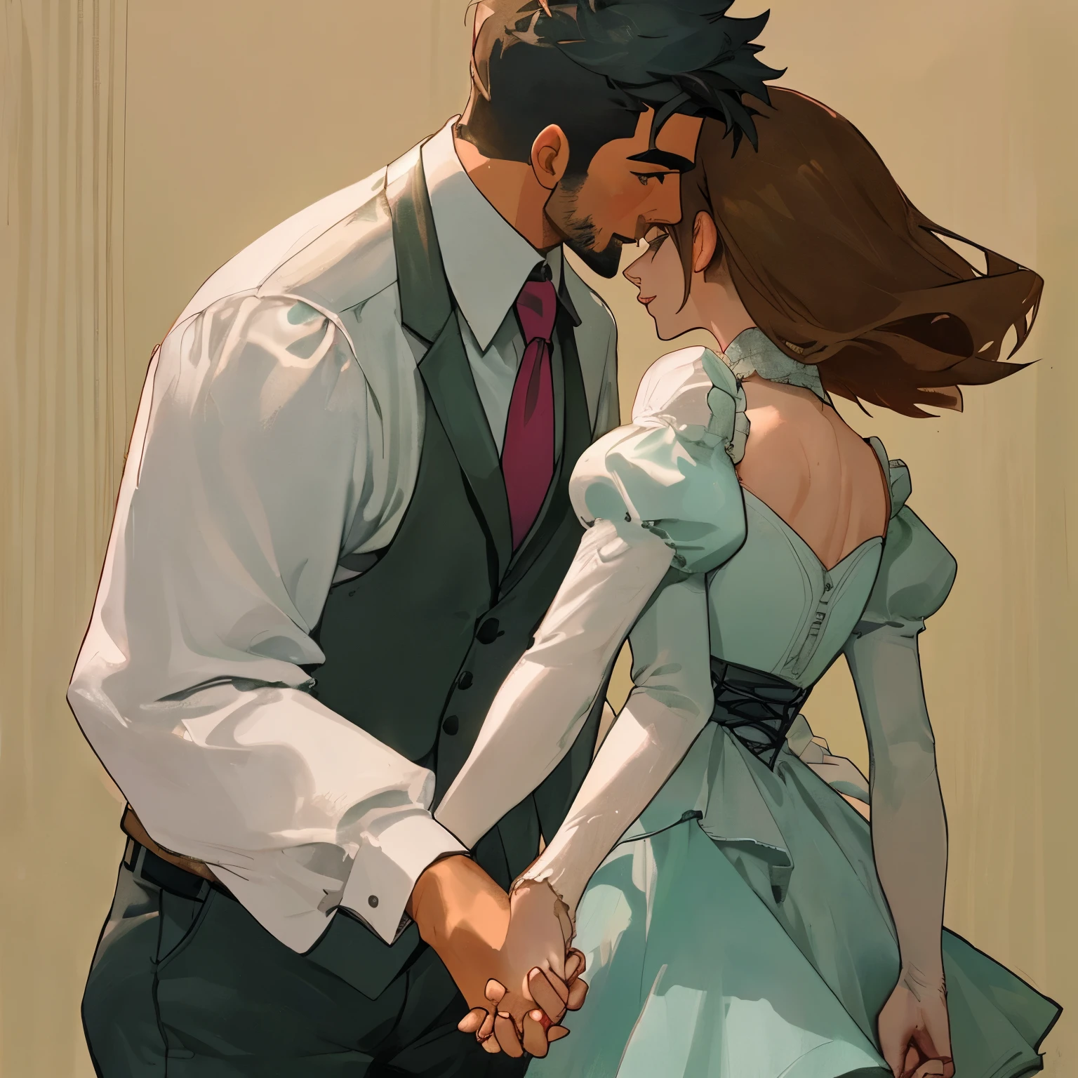 A man and a woman holding hands
