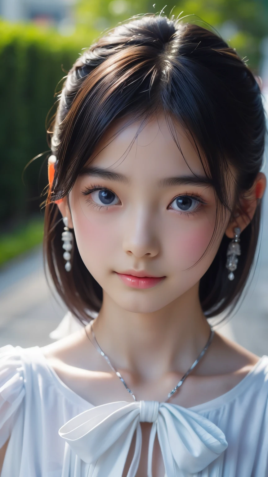 ((sfw: 1.4)), ((detailed face, professional photography)), ((sfw, corset top, earrings, necklac 1 Girl)), Ultra High Resolution, (Realistic: 1.4), RAW Photo, Best Quality, (Photorealistic Stick), Focus, Soft Light, (()), ((Japanese)), (( (young face))), (surface), (depth of field), masterpiece, (realistic), woman, bangs, ((1 girl))