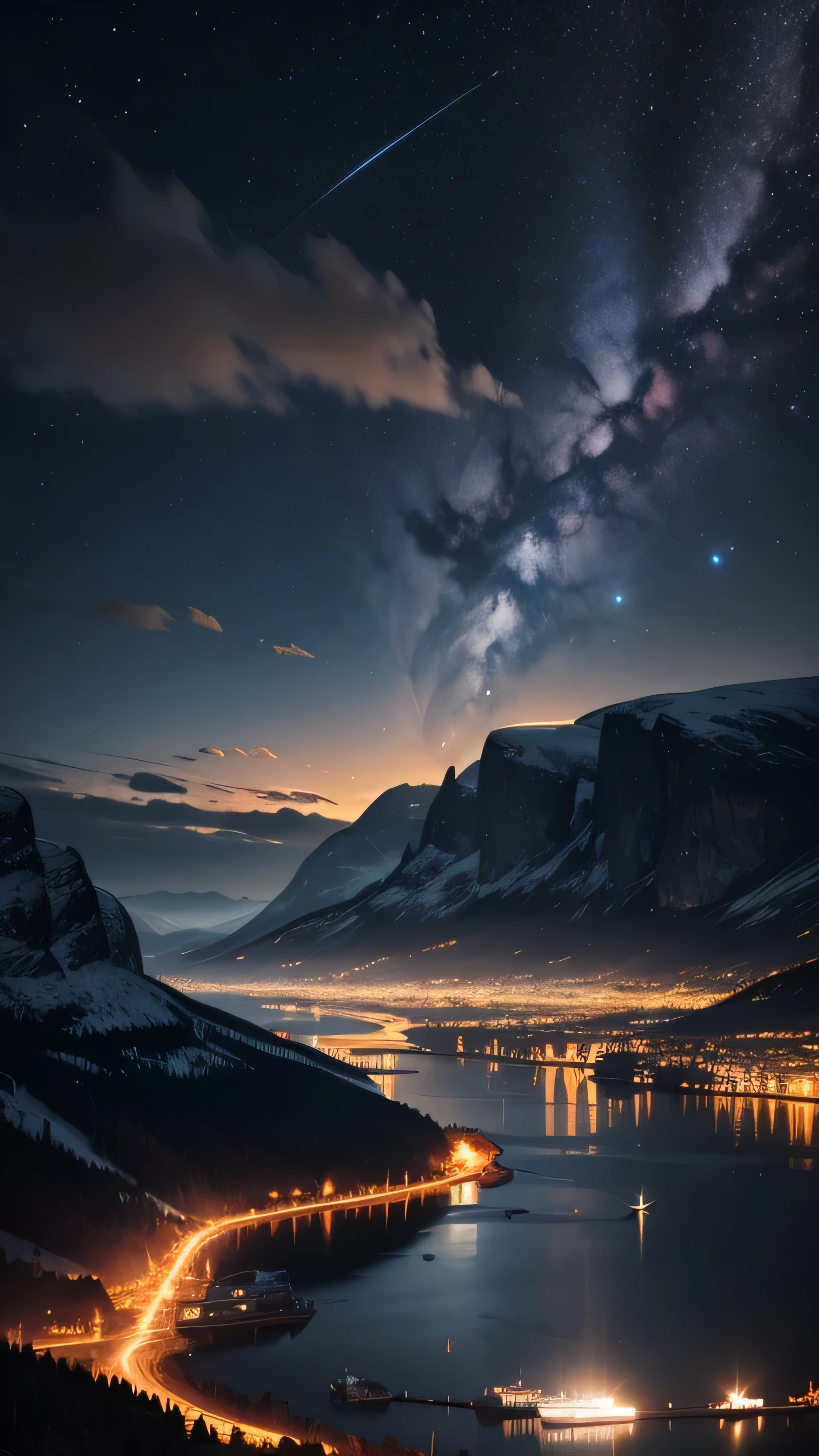 hessdalen light, mysterious light in the sky, night, 8k