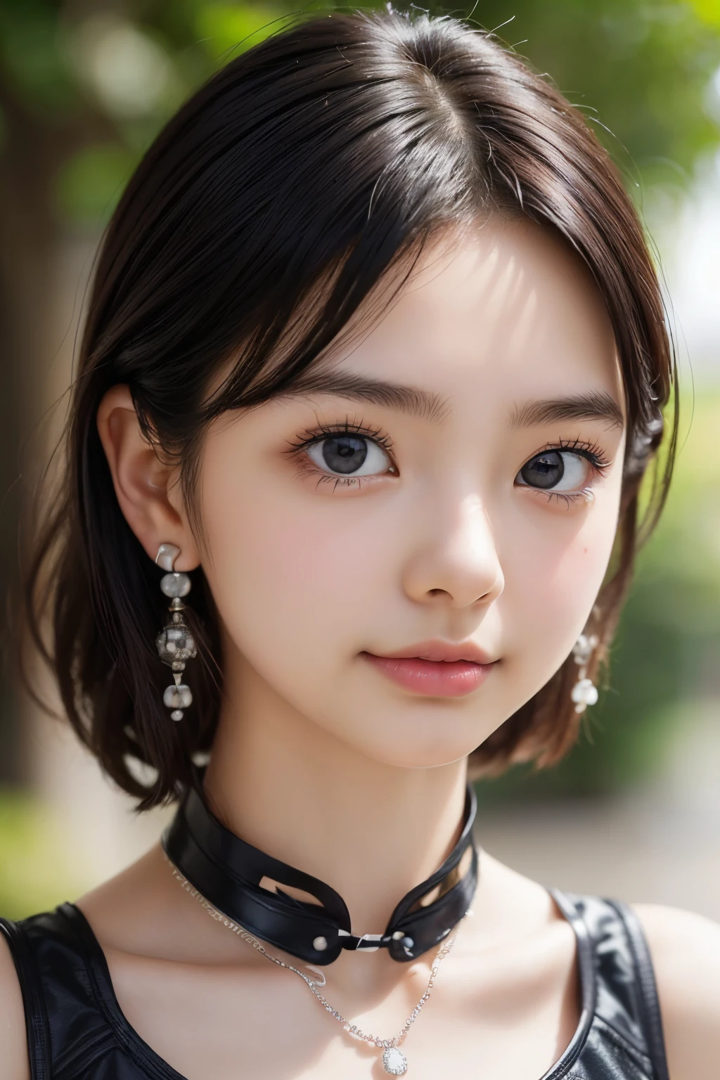 ((sfw: 1.4)), ((detailed face, professional photography)), ((sfw, corset top, earrings, necklac 1 Girl)), Ultra High Resolution, (Realistic: 1.4), RAW Photo, Best Quality, (Photorealistic Stick), Focus, Soft Light, ((15 years old)), ((Japanese)), (( (young face))), (surface), (depth of field), masterpiece, (realistic), woman, bangs, ((1 girl))