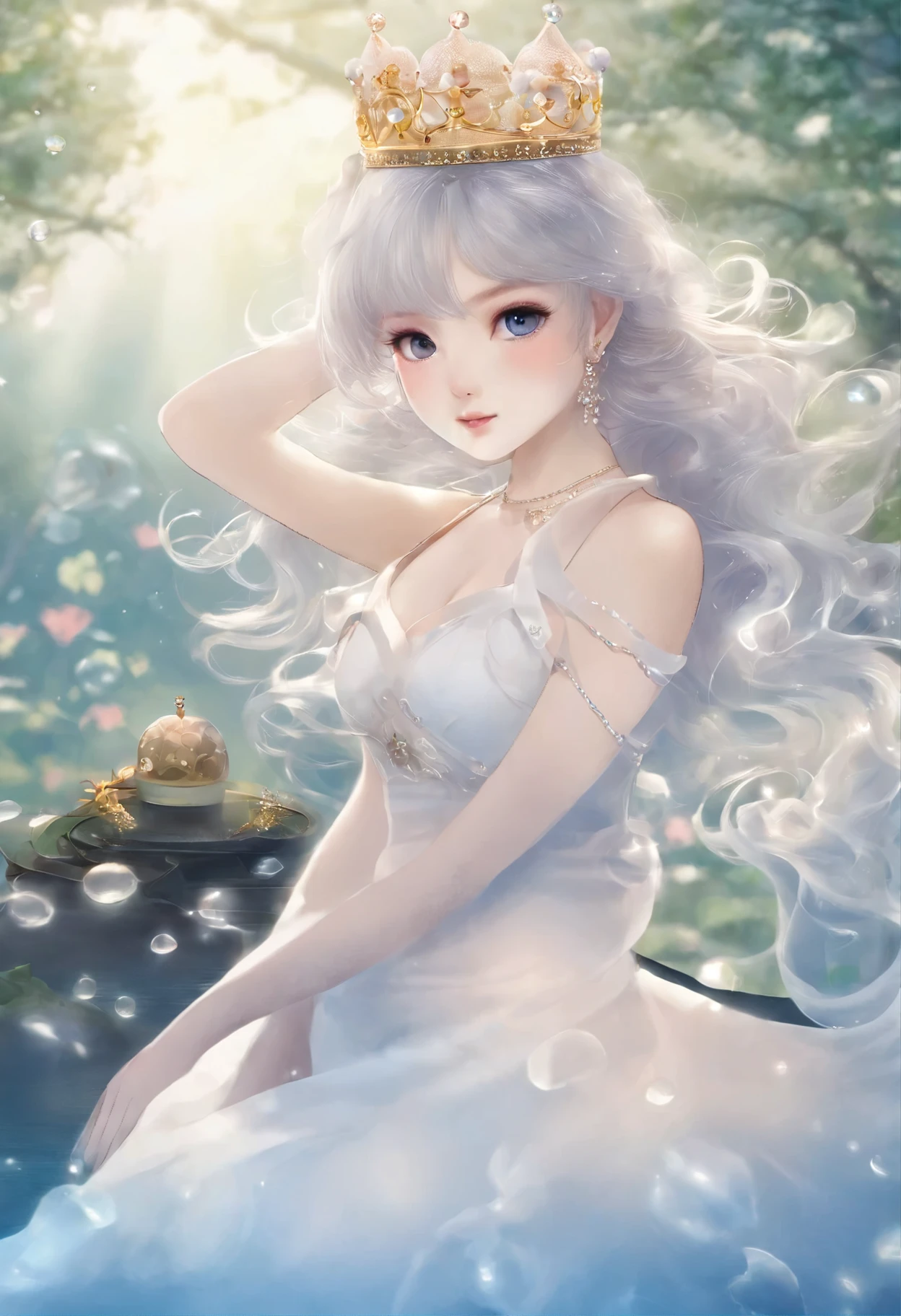 It is a yokai with a round and cute appearance.。Have a 、It's like a fluffy polka dot.。Its body is translucent and、It emits a faint pale light.。Midoron has big eyes、Their eyes represent loveliness and friendliness。pure、On the head there is a crown of small drops of water,、It sparkles every time you move。