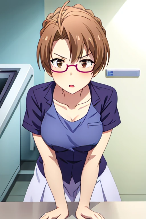 (masterpiece, highest quality:1.2, Sharpness drawing:1.4), ((In the hospital)), One girl, alone, Mob Nurse, Light blue vintage nurse costume, Upper Body, Pokies:1.2, short hair, Blonde, Brown eyes, Clear drawings、Sharp contours、Clear images、