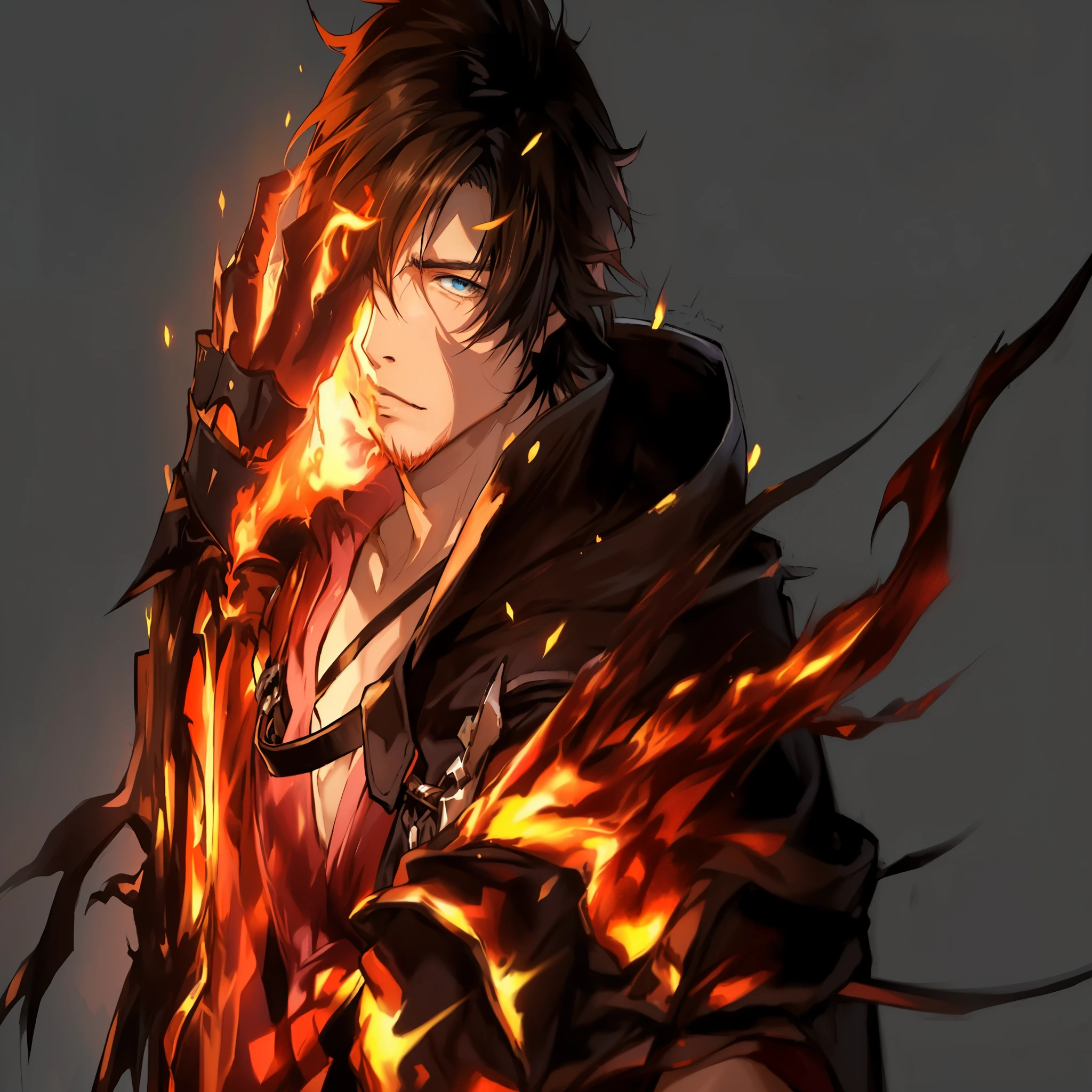 Master piece, best quality, anime, anime boy, man with a bracelet on fire, fire, fire, fire, flames, fire, anime epic artwork, ((FINAL FANTASY XVI)) ((CLIVE ROSFIELD)), high definition anime art, detailed digital anime art, hd anime wallpaper, epic fantasy art style hd, badass anime 8 k, hd anime wallaper, 2. 5 d cgi anime fantasy artwork, 4k anime wallpaper, detailed anime art, ultra hd anime wallpaper, KAZUYA TAKAHASHI, TETSUYA NOMURA STYLE, TAKESHI OBATA STYLE.