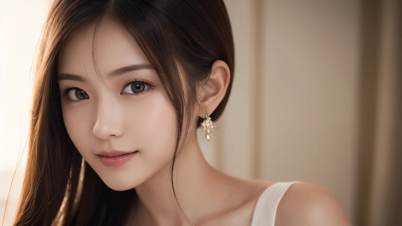 One Girl, (Dress in trendy fashion:1.2), (RAW Photos, highest quality), (Realistic, Photorealistic:1.4), Tabletop, Very delicate and beautiful, Very detailed, 2k wallpaper, wonderful, In detail, Very detailedな CG Unity 8K 壁紙, Very detailedな, High resolution, Soft Light, Beautiful detailed girl, looking at the camera、Very detailedな目と顔, Beautifully detailed nose, Beautiful fine details, Long Hair, small, suit、White background、Background is white、Cinema Lighting, Perfect Anatomy, Slender body, smile,