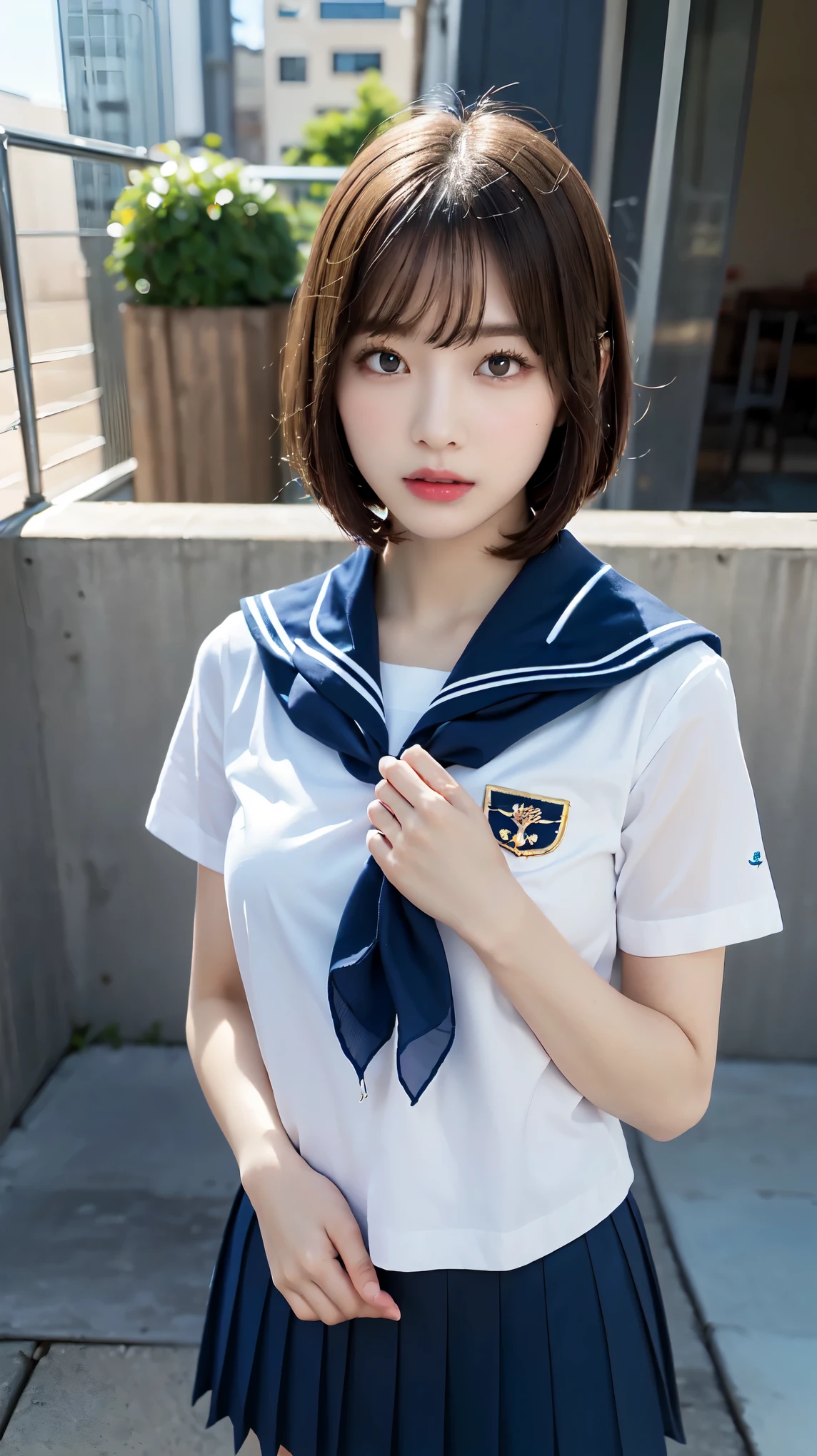 nsfw,(((Perfect Anatomy, Anatomically correct, Highly detailed skin))), ((Pull down your panties)), 1 girl, Japanese, high school girl, Shiny skin, Observe your audience,
Beautiful Hair, Beautiful Face, Beautiful fine details, (short hair:1.1, Bobcut:1.2), Dark blonde hair:1, blue eyes, Baby Face, Mole under the eye,
Beautiful clavicle, Beautiful body, Beautiful breasts, Large Breasts:0.5, Beautiful thighs, Beautiful feet,
((Short sleeve, Cute sailor uniform, all in dark blue, Dark blue pleated skirt, Navy blue sailor color, Sailor scarf, socks, Brown Loafers)), Captivating thighs, (Red Slave Collar),
((, Embarrassing, , , )), Are standing,
(Beautiful views), summer, School rooftop, building, Chain link fence,
Official Art,Highly detailed CG Unity 8k wallpaper, (masterpiece:1.0),(highest quality:1.0), photo shoot, 8k, Browsing Caution, High resolution, Kodak Portrait 400, Film Grain, Lens flare brilliance, View Viewer