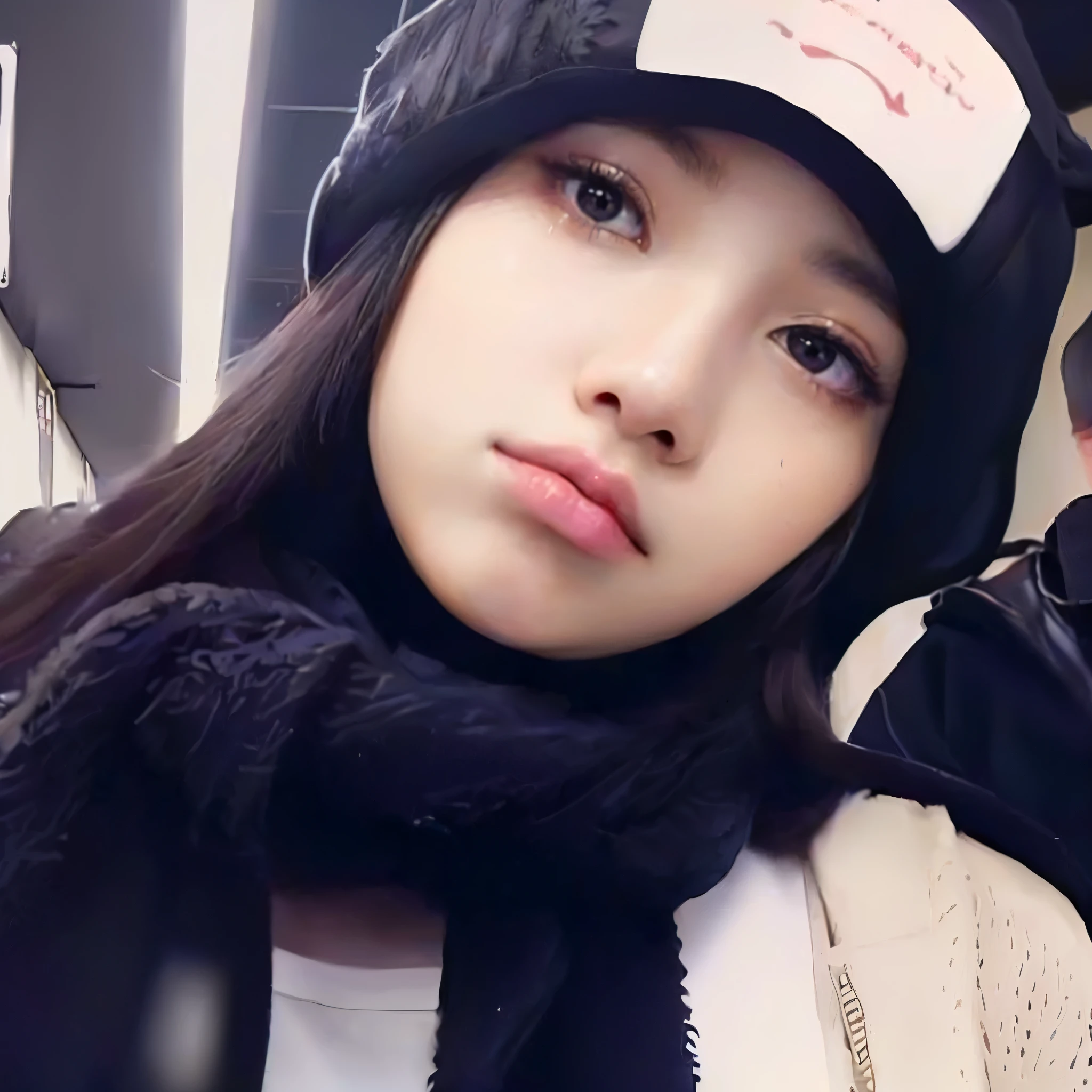 arafed woman wearing a black hat and scarf posing for a picture, ulzzang, sakimichan, wan adorable korean face, jossi of blackpink, blackpink jennie, profile pic, roseanne park of blackpink, jisoo from blackpink, korean girl, jisoo of blackpink, jinyoung shin, bae suzy, heonhwa choe, young adorable korean face, lisa from blackpink, lisa, black pink, korean girl, fluffy cheeks