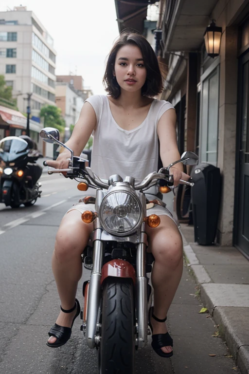 Beautiful Chelsea islan riding motorcycles