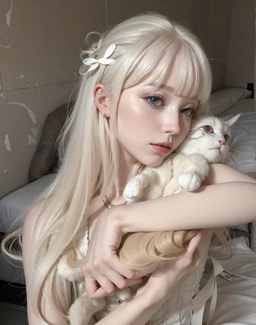 Mujer rubia con cabello blanco y ojos azules, albino pale white skin, pale porcelain white skin, con pelo largo blanco, young pale ghost, albino intenso, Chica con el pelo blanco, Porcelana piel blanca, piel blanca y ojos reflectantes, pale fur, albino mystic