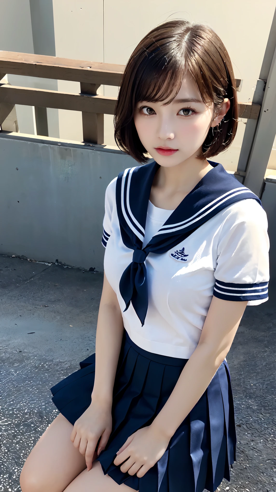 nsfw,(((Perfect Anatomy, Anatomically correct, Highly detailed skin))), ((Pull down your panties)), 1 girl, Japanese, high school girl, Shiny skin, Observe your audience,
Beautiful Hair, Beautiful Face, Beautiful fine details, (short hair:1.1, Bobcut:1.2), Dark blonde hair:1, blue eyes, Baby Face, Mole under the eye,
Beautiful clavicle, Beautiful body, Beautiful breasts, Large Breasts:0.5, Beautiful thighs, Beautiful feet,
((Short sleeve, Cute sailor uniform, all in dark blue, Dark blue pleated skirt, Navy blue sailor color, Sailor scarf, socks, Brown Loafers)), Captivating thighs, (Red Slave Collar),
((, Embarrassing, , , )), Are standing,
(Beautiful views), summer, School rooftop, building, Chain link fence,
Official Art,Highly detailed CG Unity 8k wallpaper, (masterpiece:1.0),(highest quality:1.0), photo shoot, 8k, Browsing Caution, High resolution, Kodak Portrait 400, Film Grain, Lens flare brilliance, View Viewer, (very low camera angle:1.6)