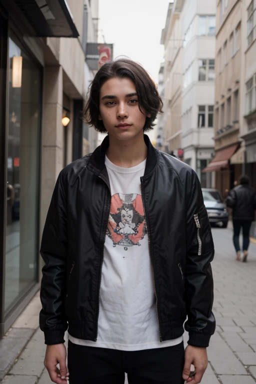 Boy arms behind neck