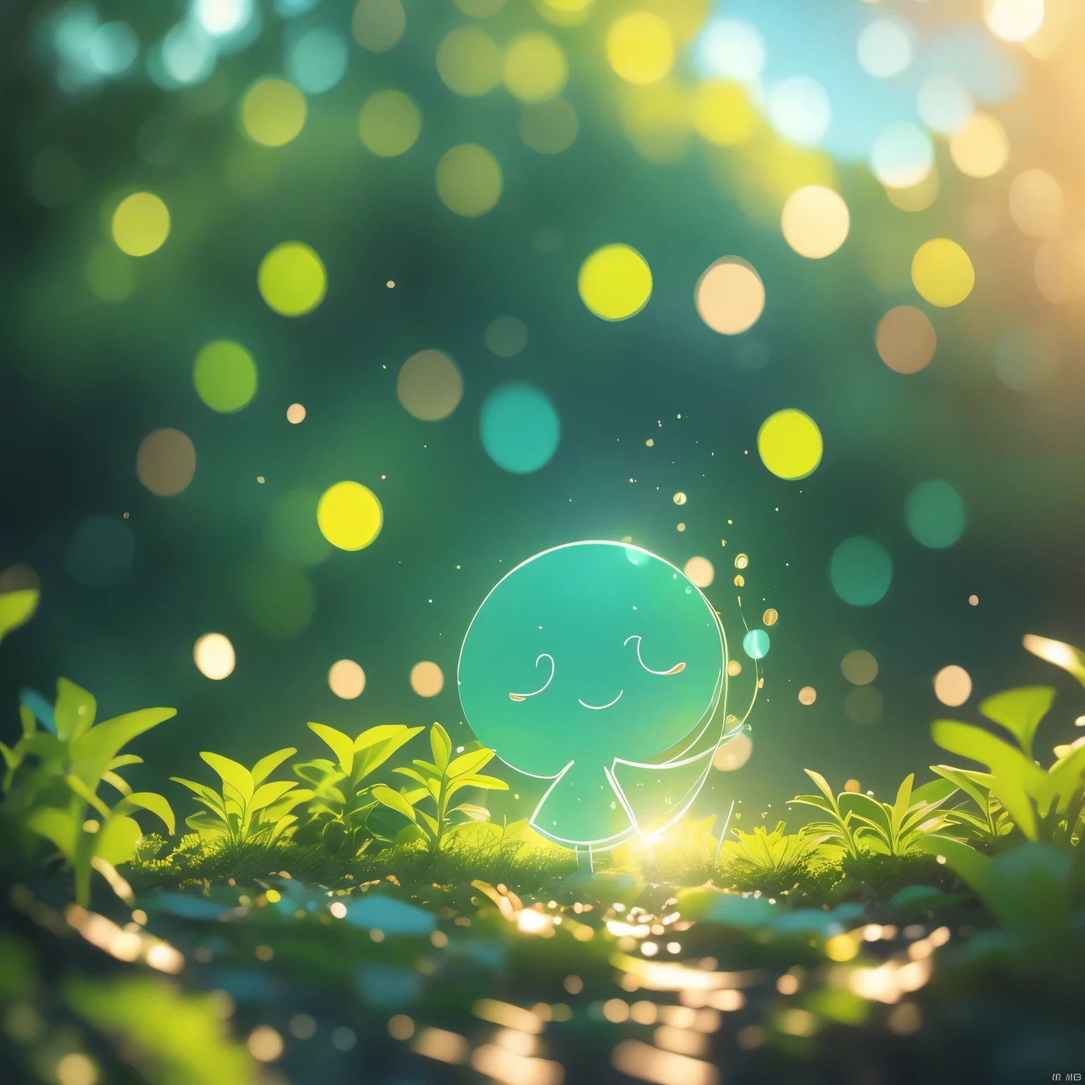 Close up of cartoon characters on green background, Cute numbers艺术, Lovely and detailed digital art, 4k hd illustration wallpaper, Cute numbers, Blurred dream illustration, 4k hd wallpaper illustration, Cute 3d rendering, A beautiful artistic illustration, 2d illustration, 2d illustration, Blurred dreamy illustration, Epic Concept Art. Bokeh