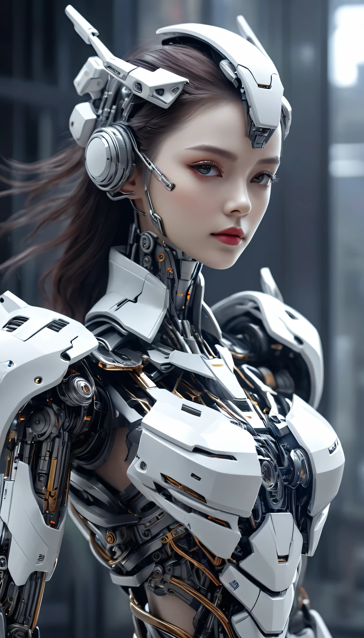 masterpiece, best quality, high quality, (Futurism:1.1), Super complex mechanical body,Cyberpunk Mecha,sharp detailed face,Smoky makeup,Dark lipstick,Mecha reflective,Advanced rendering,Mecha skeleton is clear,The lines are clear,Transparent infusion tube,Complex lines,Valkyrie of the battlefield,超high quality,CGI,Ray Tracing,White Theme,Effect particles, Surreal,lifelike,Ultra Detailed, great composition, floating, Depth of Field, (Very detailed CG,Unity 8K wallpaper), (Beautiful detail background),, Dramatic Lighting,, Mecha,best quality,Ultra-high resolution,Reality