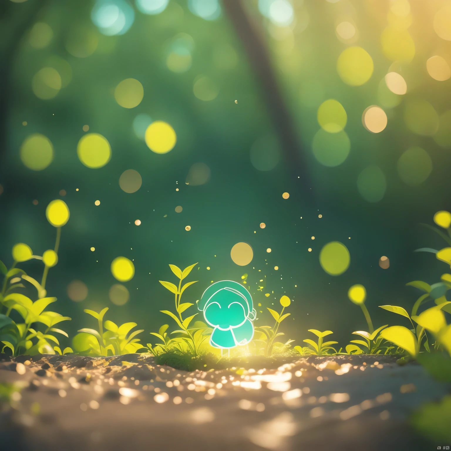 Close up of cartoon animals on green background, Cute numbers艺术, Lovely and detailed digital art, 4k hd illustration wallpaper, Cute numbers, Blurred dream illustration, 4k hd wallpaper illustration, Cute 3d rendering, A beautiful artistic illustration, 2d illustration, 2d illustration, Blurred dreamy illustration, Epic Concept Art. Bokeh