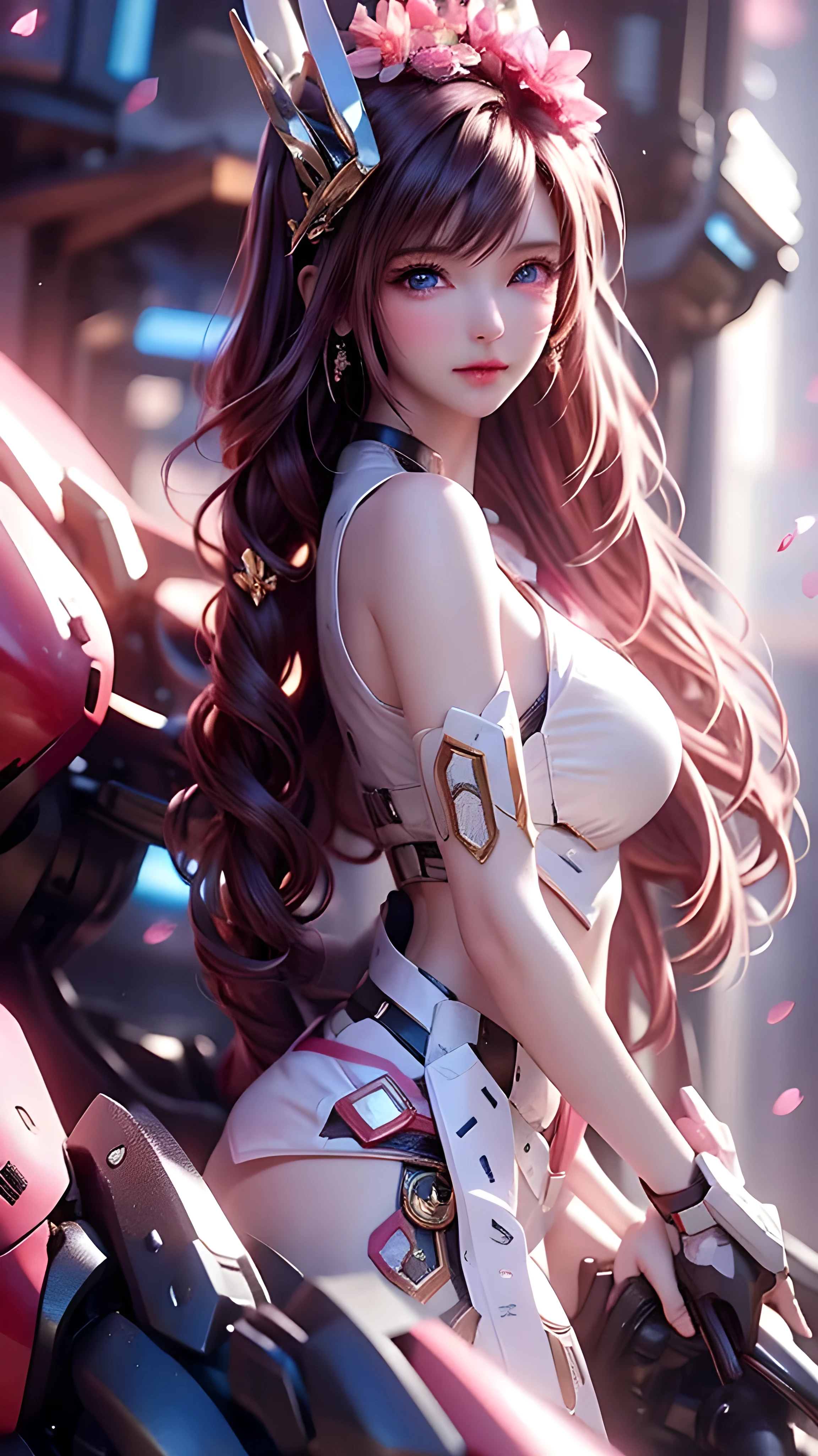 The aroma of incense， 1 girl， Blue eyes， solo， Earrings and Nipple Rings， Halo， Jewel-like， Looking at the audience，
Hyper-photorealism，8k，Intricate details，From another field，sunrise，proportional，-yeld giVery cute and girly（The Idolmaster），up in the air
，Game CG background，3D Rendering，Realistically，Movie Lighting，Smooth Fog，Detailed face，15 years Huge ，nude