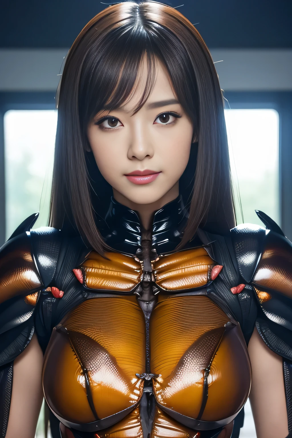 (high resolution,masterpiece,best quality,extremely detailed CG, anime, official art:1.4), realistic, photo, amazing fine details, all intricate, gloss and shiny,awesome many layers, 8k wall paper, 3d, sketch, kawaii, illustration,( solo:1.4), perfect female proportion,villainess, (fusion of dark brown cockroach and lady:1.4), (brown cockroach form lady:1.2), (brown cockroach lady:1.2), (fusion:1.2), (solo:1.4), (evil smile:1.2), muscular, abs, (cockroach brown exoskeleton bio insect suit:1.4), (cockroach brown exoskeleton bio insect armor:1.2), (brown transparency cockroach wing:1.4), (brown cockroach antennae:1.3),