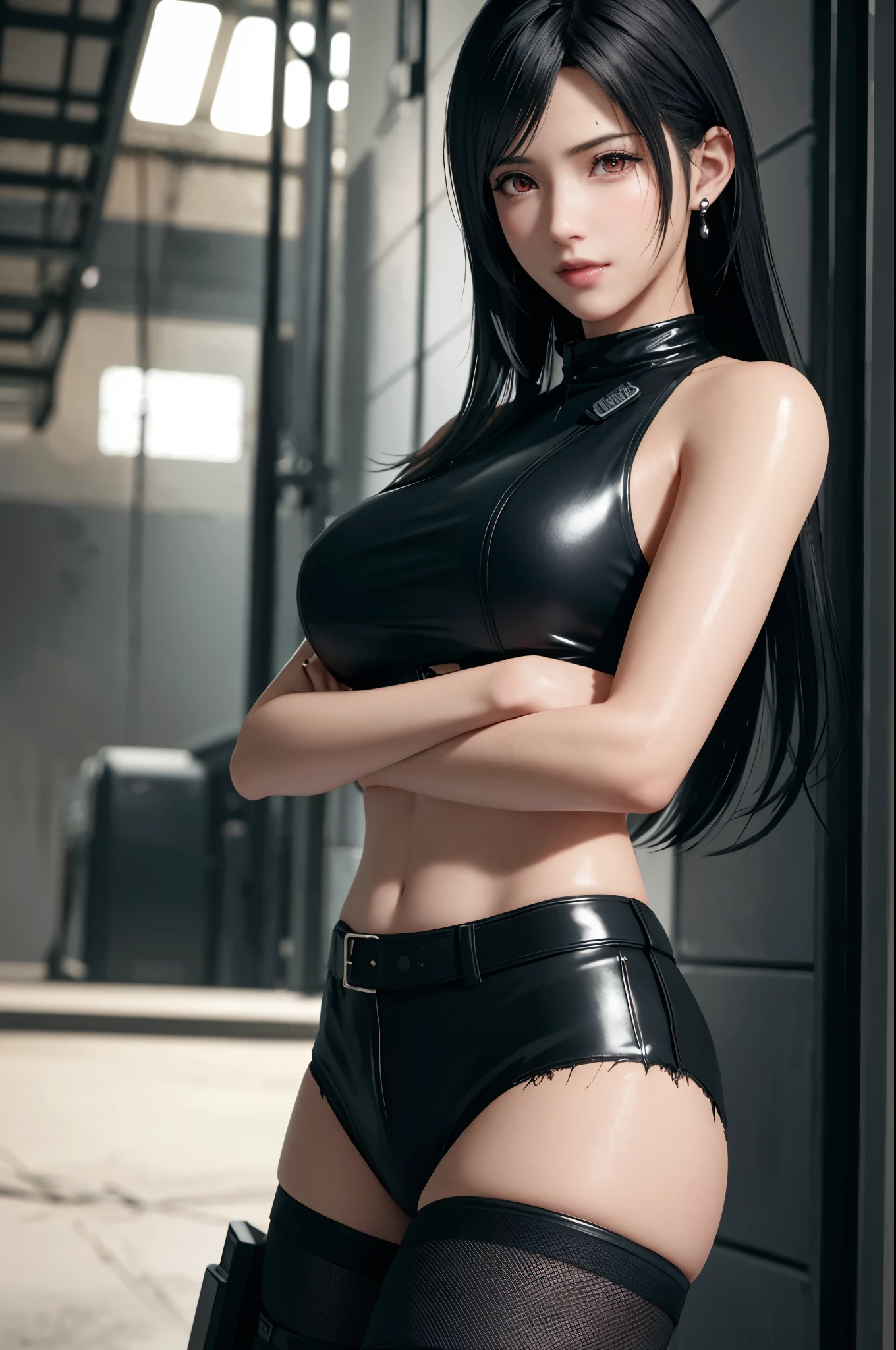 8K, Highest quality, Intricate details, Super detailed, Ultra-high resolution, masterpiece, Close-up shot, (whole body: 1.1), thin, smile, (compensate: 0.4), (), (fluffy eyes: 1.21), ((bangs)), One girl, alone, 1 Girl, (((Red eyes, Black Hair, bangs, Long Hair)), ((Tifa,Tifa・Lockhart,Final Fantasy 7,FF7,L)), Close-up shot, , ((expensive)), (((Healthy Body))), (((Slim face))), Sharp Face, ((Maxi Dresses)) , (Detailed face), Sharp Face, Small lips, ( bartender ),
((, )), , ((,)), Detailed face, Detailed chest, Large Breasts, Huge breasts, (( )), Detail ass, Tight waist, skinny, expensive , 175 cm expensive, Muscular, belly button, Exposed belly, Pointed Chest,, 引き締まったthin腹筋を持つ美しい女の子: 1.4, Six Pack Abs: 1.4,, Perfect body, Detailed legs, (( Dark Background)), Black background,
