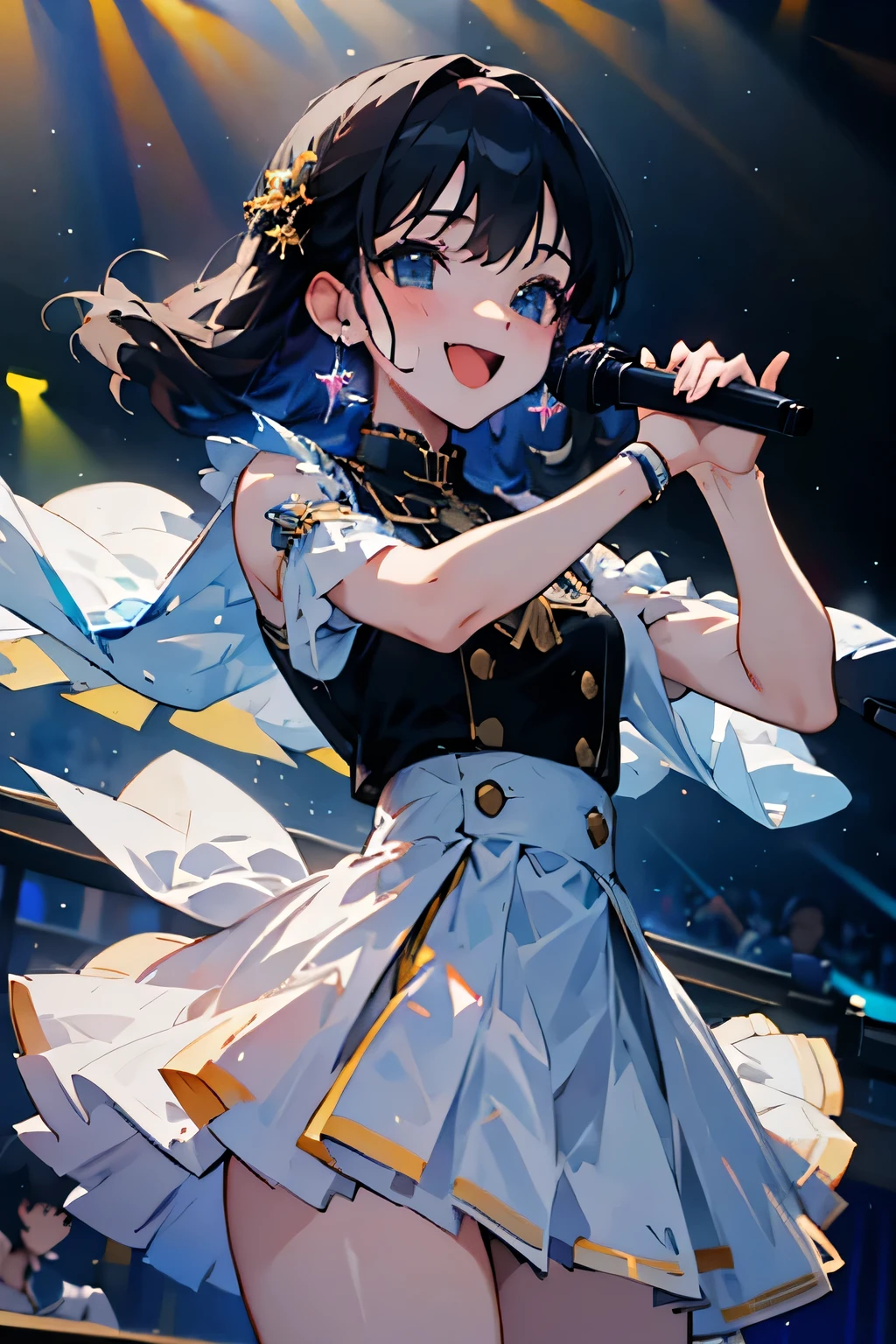 Staying true to LoRA、Idol、Concert venue in the background、With a microphone、With a smile、singing、Dancing on the stage