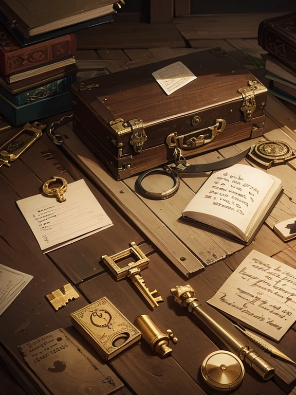 An old key, a lock, an antique, and a note