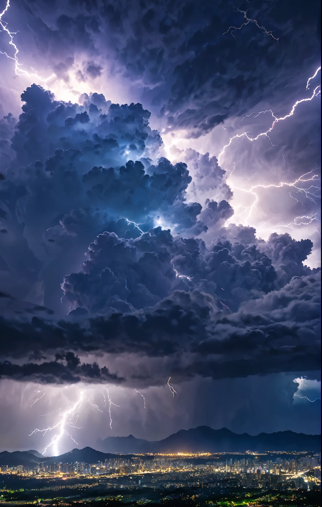 Crystal Cloud, Lightning strikes、Earth, Atmospheric perspective, 8k, Super Detail, Accurate, highest quality, lightning、Sharp images、High color reproducibility、Attention to detail、live-action、Alluring、