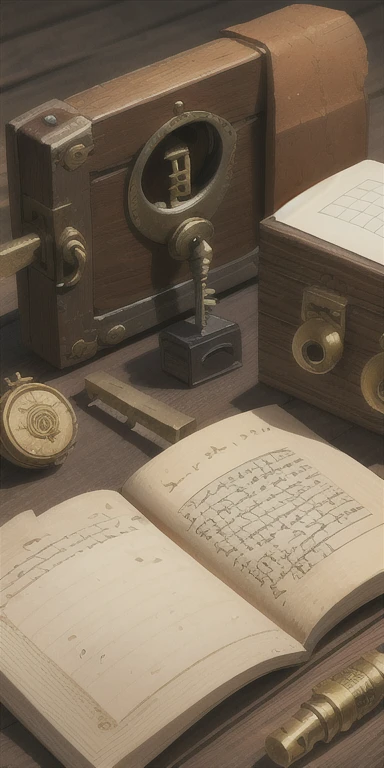 An old key, a lock, an antique, and a note