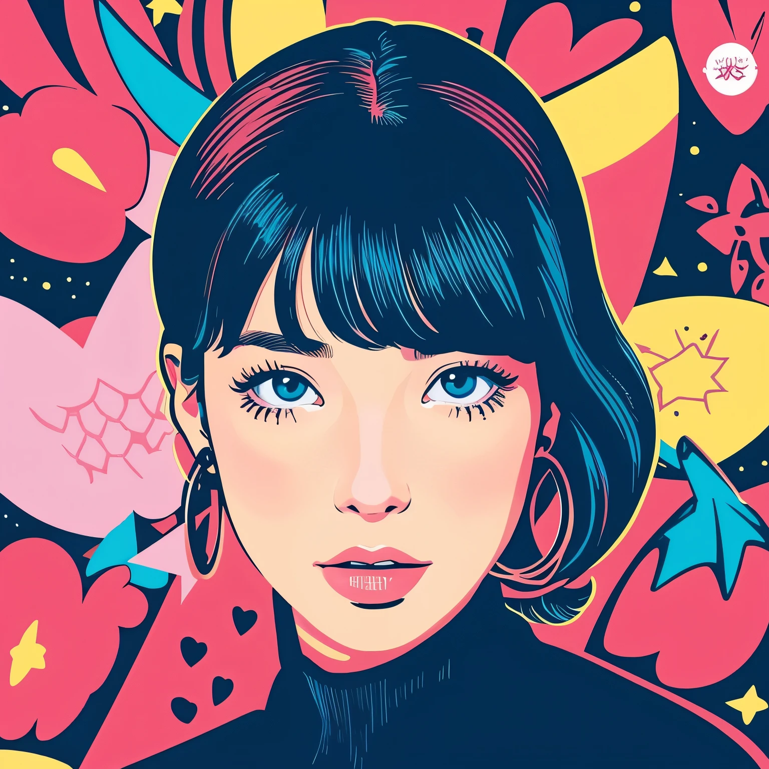Illustration style、pop、It&#39;s fashionable、flashy、sexy