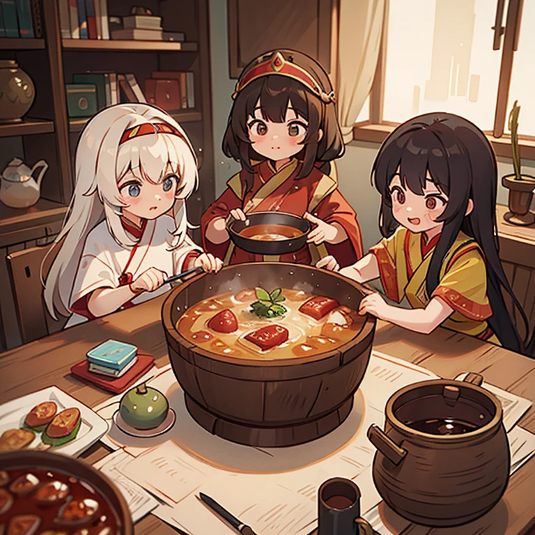 Girls making Genghis Khan in a Genghis Khan pot in an apartment
