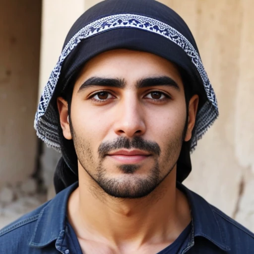 make an syrian man focusing on the character's face