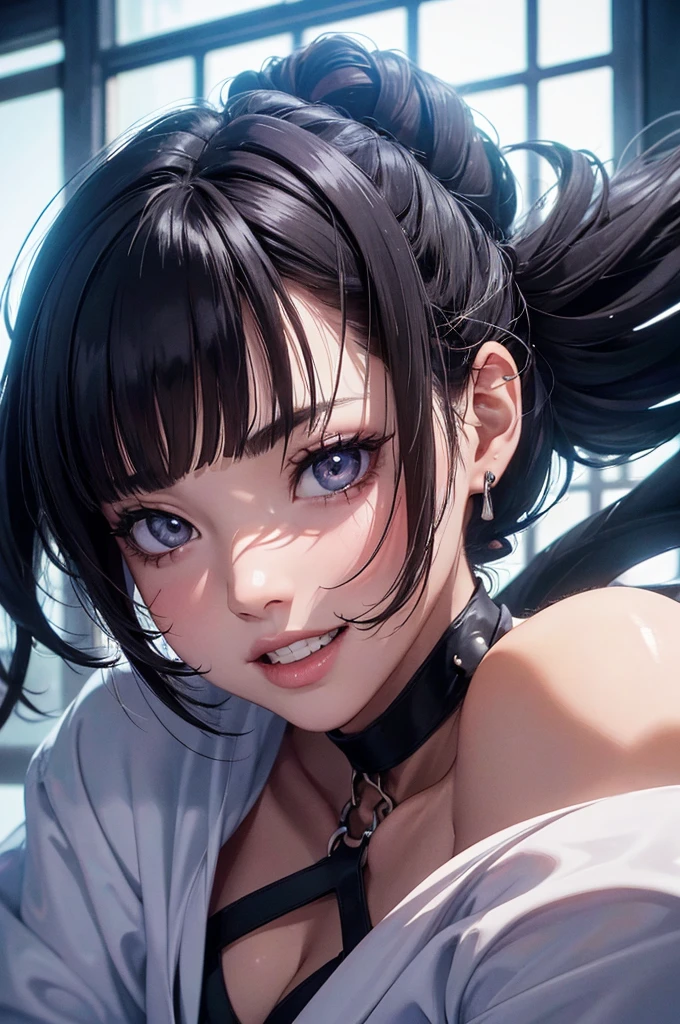 sauce_anime, Boa Hancock, Black Hair, blue eyes, Long Hair,、 amount, Large Breasts、(shame:1.5)、(Anxious expression:1.6)、Excessive sweating all over the body、Drooling from the mouth。 in the body。On all fours、Professional work、Professional Lighting、Detailed face、Detailed eyes。(nsfw:1.5)、(Milking machine on nipple:1.4)
