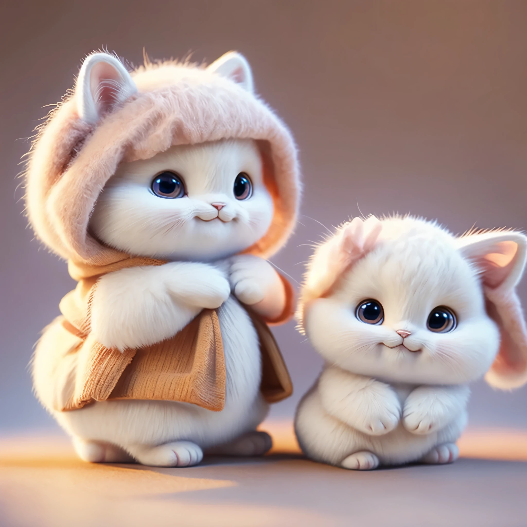 cat , Round body , Fluffy ,cute ,There is only one rice wing. , model , art toys , 3D ,fullHD , realistically