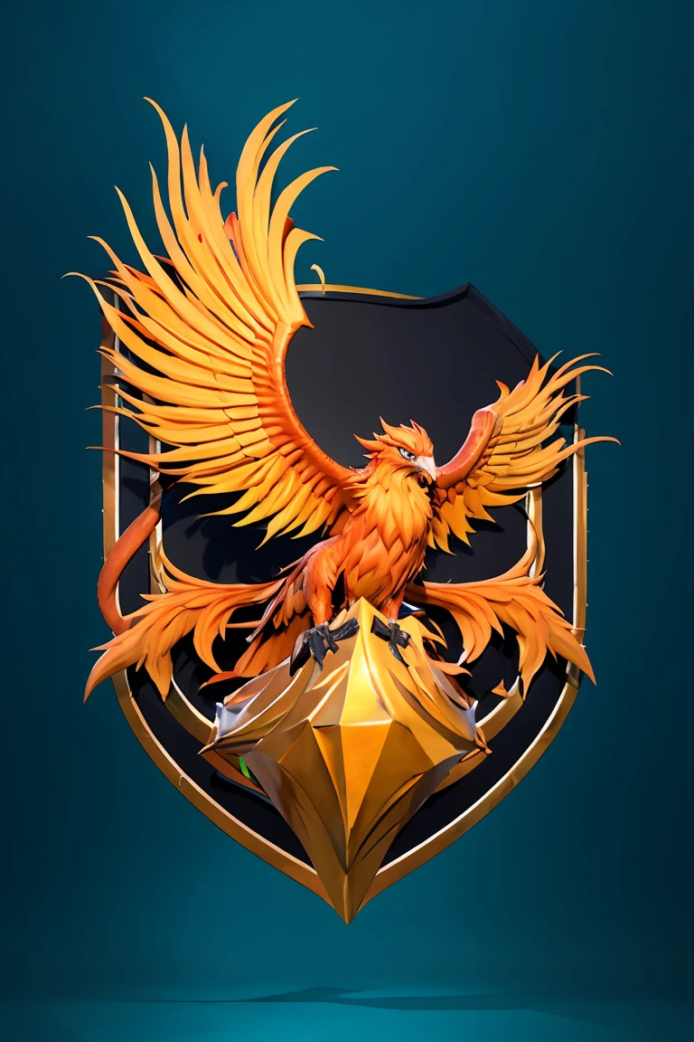 Uma logo pra guilda, with the mascot of a phoenix rising from the ashes, quero as cores amarelo vermelho e preto nesta logo, I also want the guild name written really big ( TROPA DA JUH).