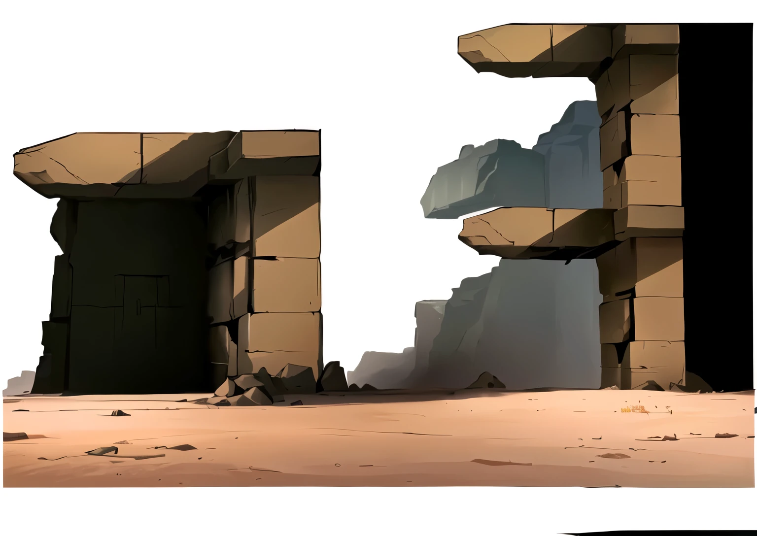 um close de uma estrutura de pedra com uma porta quebrada, 2d arte conceitual, arte de fundo, arte conceitual for a video game, hard edges arte conceitual, 2 d game design de ambiente, game arte conceitual, arte conceitual!, design de ambiente, scenery game arte conceitual, game design de ambiente, Arte conceitual, environment arte conceitual, arte conceitual, arte conceitual, desenvolvimento visual