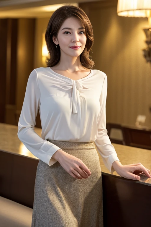 Highest quality、masterpiece、High sensitivity、High resolution、Detailed Description、Slender women、Bewitching Mature Woman、Glasses、Lace skirt、
