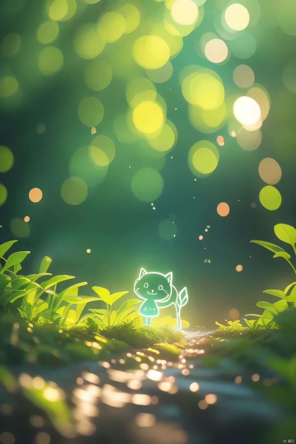 Close up of cartoon animals on green background, Cute numbers艺术, Lovely and detailed digital art, 4k hd illustration wallpaper, Cute numbers, Blurred dream illustration, 4k hd wallpaper illustration, Cute 3d rendering, A beautiful artistic illustration, 2d illustration, 2d illustration, Blurred dreamy illustration, Epic Concept Art. Bokeh