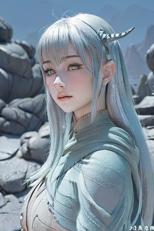 Paarthurnax、Mysterious Beauty、lovely、Silver Hair、thin、Delicate