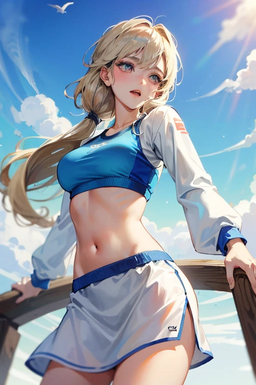 Photo of Anna of Arendelle wearing white gym clothes, legal, Mostrar seios, seios enormes, Alto, pernas sexy, bursting seios enormes com o bico do beido sem o surdian 