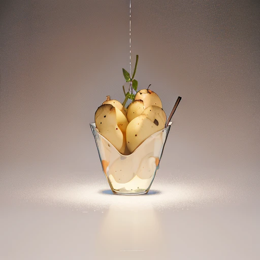 a potato empty in the middle, abstract, Isolation, Illusion, brown color, illustration, white-background