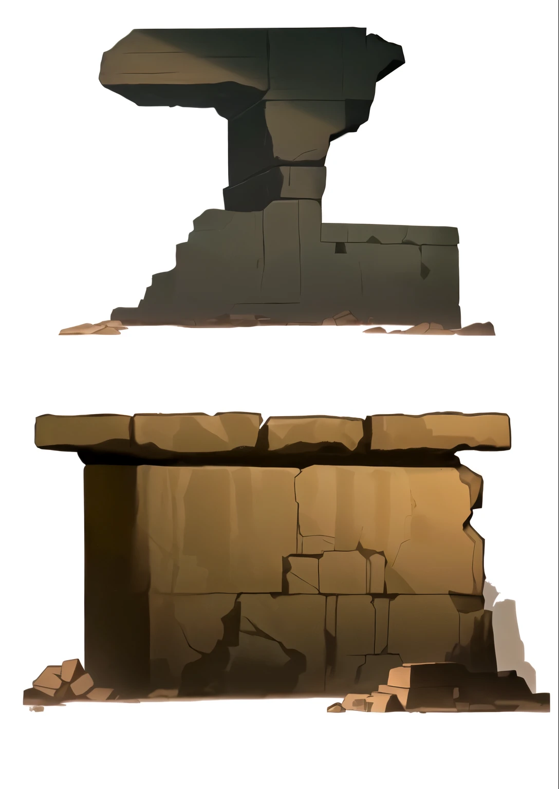 um close de uma estrutura de pedra com uma pedra grande no meio, ancient ruins background, arte de fundo, pintado como uma arte conceitual de jogo, ruins, background is the ruins, ancient ruins, estruturas de tumbas gigantes, arte conceitual de arestas duras, seperated ativo do jogo, texturas estilizadas, arte detalhada do jogo, estruturas danificadas, ativo do jogo, video ativo do jogos, temple ruins