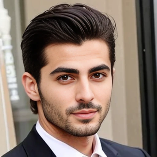 make a  lebanese man with short hair. focus on the character's face
