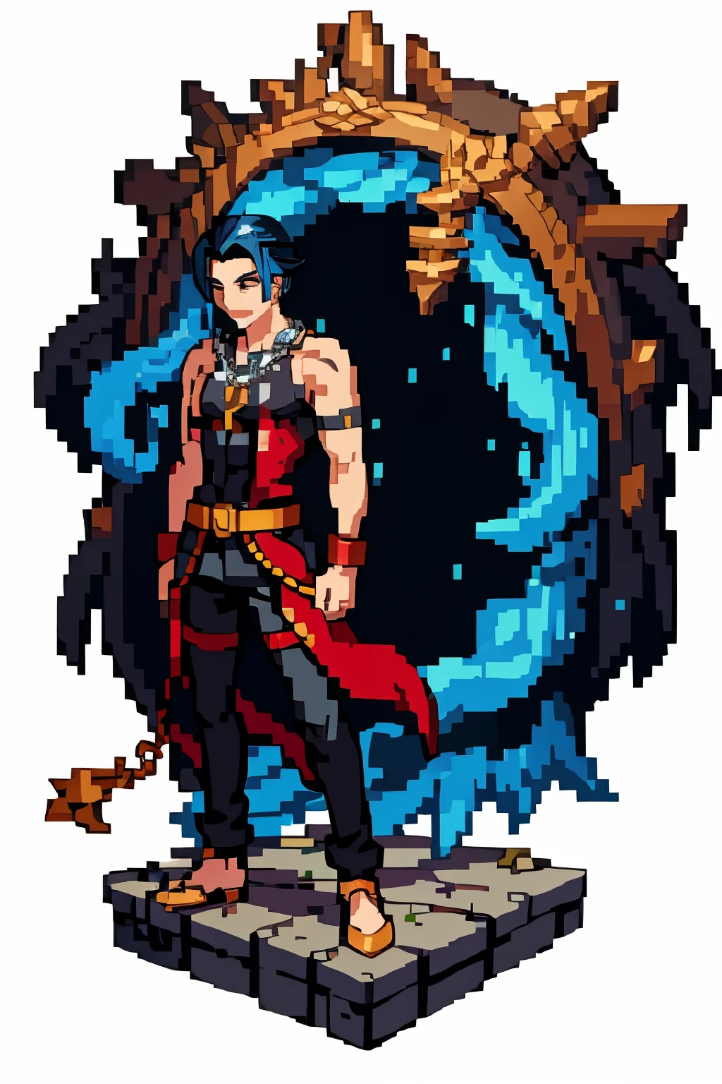 sylas \(league of legends\), 1boy, shackles, chain, with penguin accessory