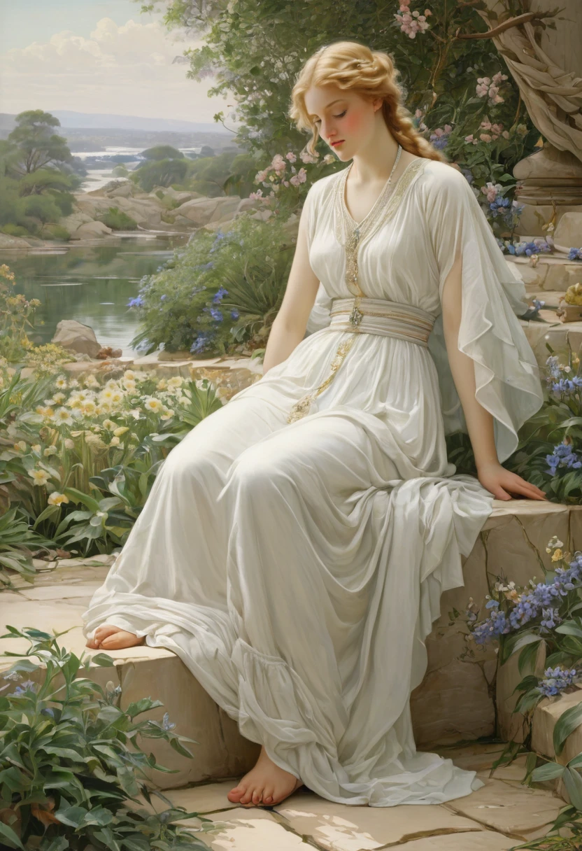 Ancient Greek Art, Renaissance, by Andrei Markin, full body, cinematic still, (best quality, masterpiece, photorealistic), very aesthetic, perfect composition, intricate details, ultra-detailed, vivid colors