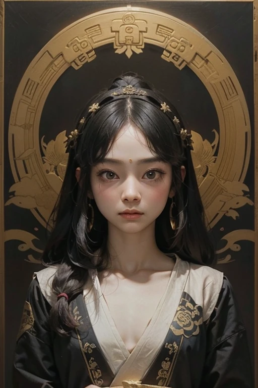 Ancient Chinese Goddess, 南海のKannon, Kannon, Inspired by India, Kannon菩薩,,Calm expression,Shui Mohua,Buddha,Buddha教徒,Lotus,chinese painting style,Thangka Style