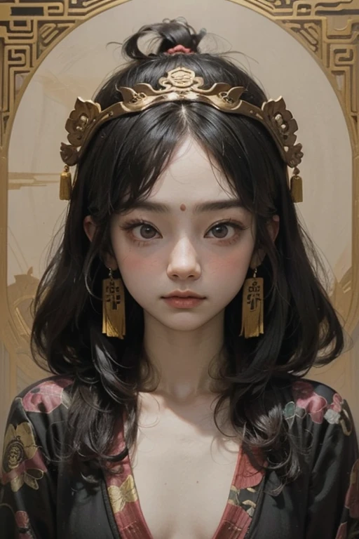 Ancient Chinese Goddess, 南海のKannon, Kannon, Inspired by India, Kannon菩薩,,Calm expression,Shui Mohua,Buddha,Buddha教徒,Lotus,chinese painting style,Thangka Style